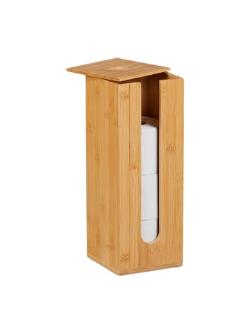 relaxdays Toilettenpapier Aufbewahrung in Natur - (B)15 x (H)40,5 x (T)15 cm