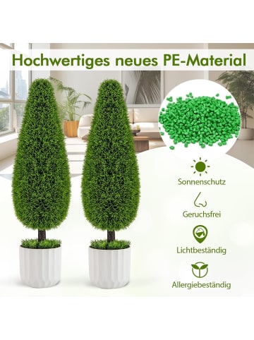 COSTWAY 2er Kunstpflanze Zeder in Grün