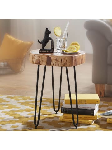 KADIMA DESIGN Massivholz Beistelltisch BAGLI 35 x 35 cm Wohnzimmertisch in Akazie