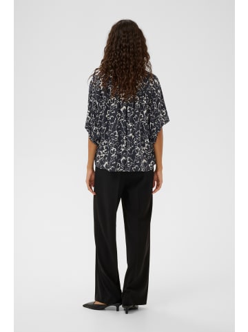 Soaked in Luxury Kurzarm-Bluse SLArjana Lockere Passform in India Ink Outline Flower