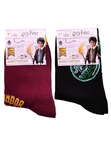 Harry Potter 2er-Set: Socken Harry Potter in Bordeaux-Schwarz