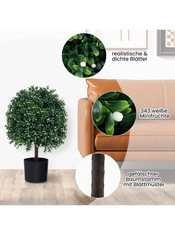 COSTWAY 2er Set Kunstpflanze 55cm Buchsbaum in Grün