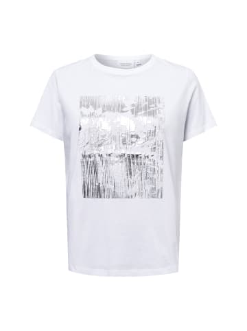 comma T-Shirt in weiß silber