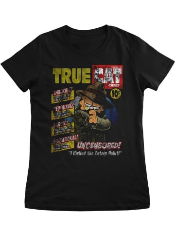 Garfield Shirt "True Cat Cases Cover Girly Tee" in Schwarz