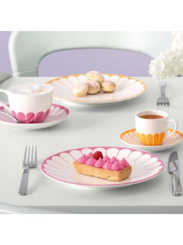 Villeroy & Boch 6er Set Kaffeetassen mit Untertassen Fleur Couleur in 160 ml in Cassis