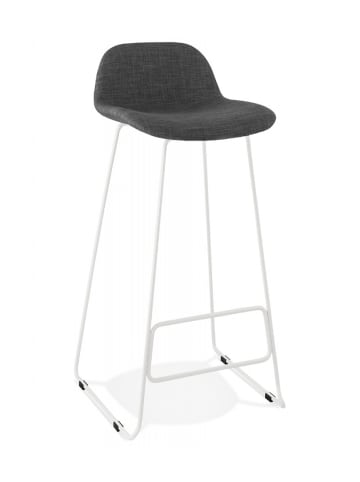 KADIMA DESIGN Barhocker mit Stoffsitz und Metallgestell | Modern Elegant in Anthrazit-Weiß