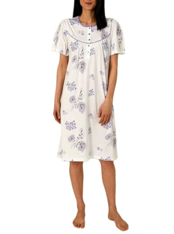NORMANN kurzarm Nachthemd Design Knopfleiste am Hals - 85447 in lila