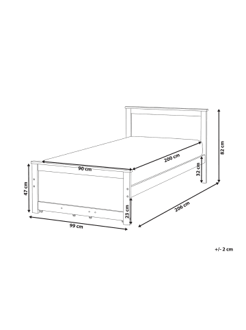 Beliani Einzelbett DAUPHIN in Braun - (W) 99 x (H) 82 x (L) 206 cm