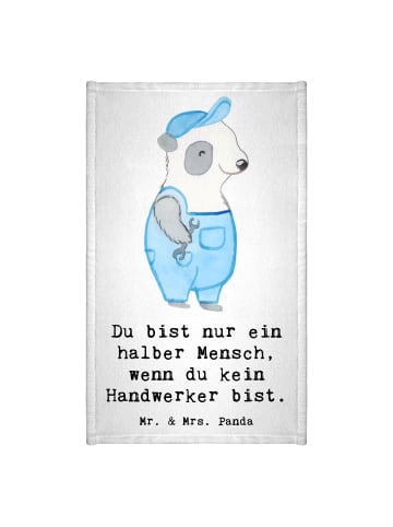 Mr. & Mrs. Panda Gästehandtücher Handwerker Herz mit Spruch in Weiß