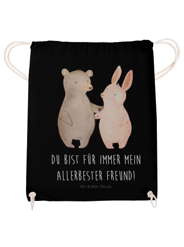 Mr. & Mrs. Panda Sportbeutel Bär und Hase Umarmen mit Spruch in Schwarz