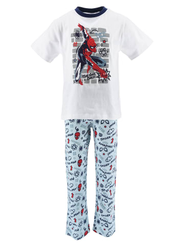 Spiderman 2tlg. Outfit: Schlafanzug Pyjama kurzarm Shirt und Hose in Blau