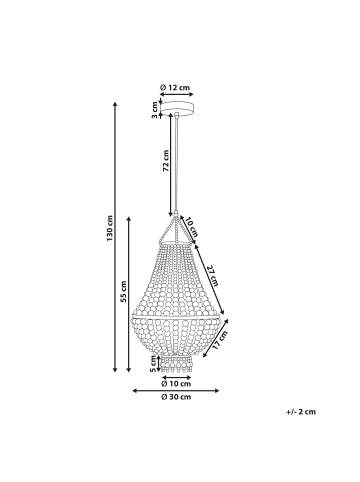 Beliani Kronleuchter KUMBUKKAN in Braun - (W) 30 x (H) 130 x (L) 30 cm