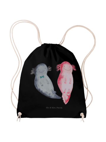 Mr. & Mrs. Panda Sportbeutel Axolotl Freundin ohne Spruch in Schwarz