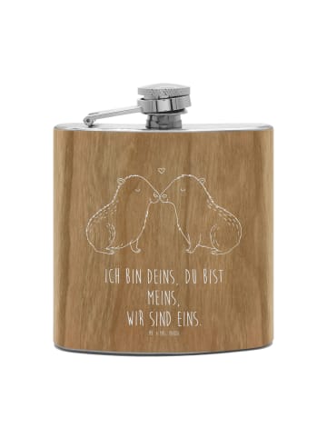 Mr. & Mrs. Panda Hip Flask Capybara Liebe mit Spruch in Braun