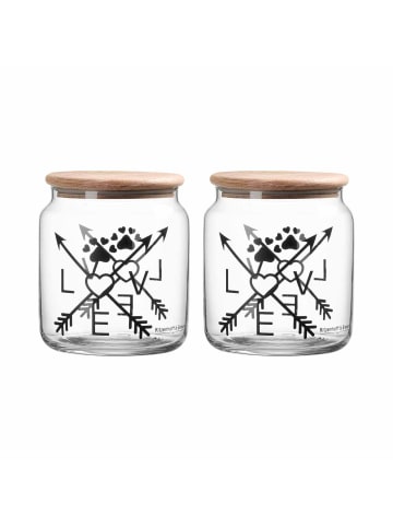 Ritzenhoff & Breker 2er Set Leckerli-Dosen mit Deckel Mika Love ø 12 cm in transparent