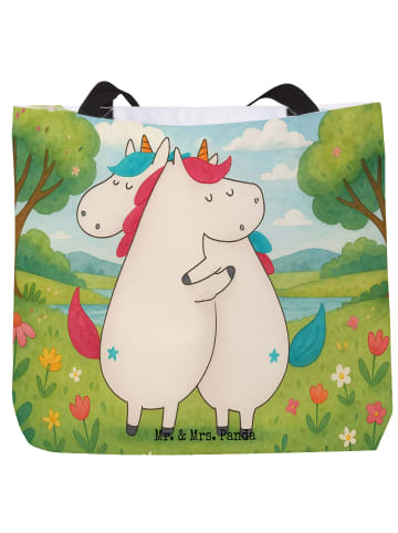 Mr. & Mrs. Panda Shopper Einhörner Umarmen Design ohne Spruch in Weiß