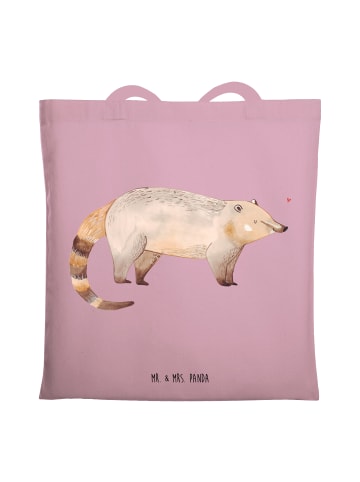 Mr. & Mrs. Panda Einkaufstasche Nasenbär ohne Spruch in Rosa Pastell