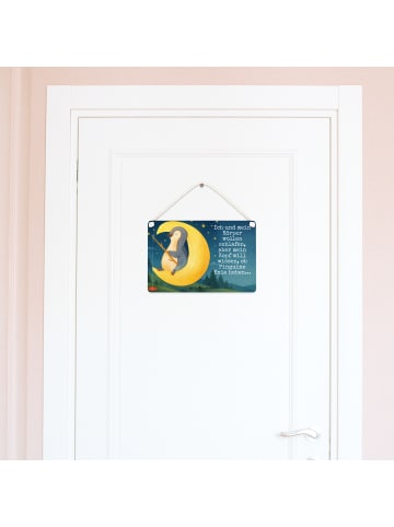 Mr. & Mrs. Panda Schild Pinguin Mond Design mit Spruch in Weiß