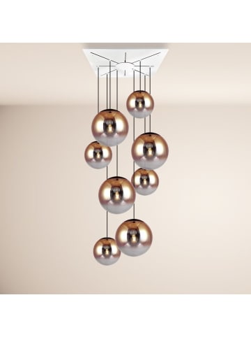 s.LUCE XL Galerieleuchte Progress 8-flammig mit Modular Baldachin in Kupfer