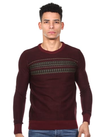 FIOCEO Pullover in bordeaux/grün