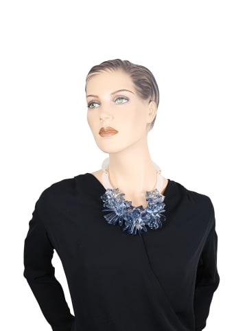 collezione alessandro Kurze Kette " Ice " in blau