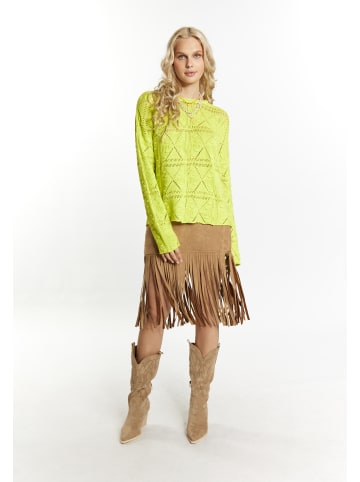 IZIA Damen Strickpullover in Limette