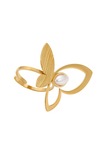 faina Women Adjustable Ring With Pearl in Gold