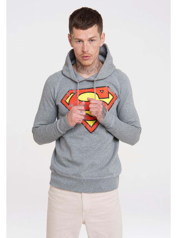 Logoshirt Kapuzenpullover DC – Superman Logo in grau