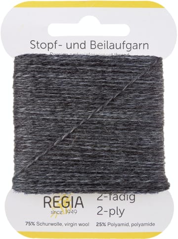 Regia Handstrickgarne 2-fädig Uni, 5g in Mittelgrau Meliert