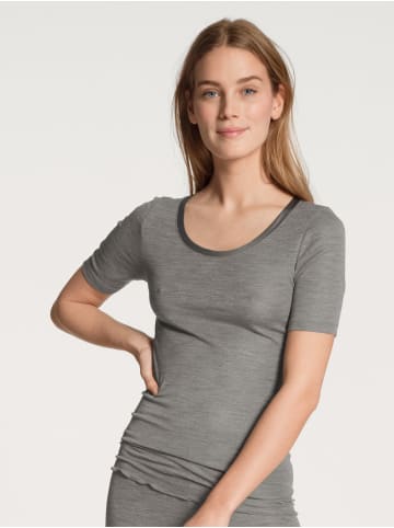 Calida Top kurzarm in Platin Melange