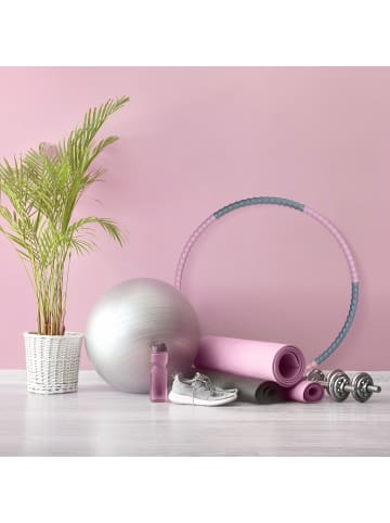 relaxdays Hula Hoop Reifen in Rosa/ Grau - Ø 95cm