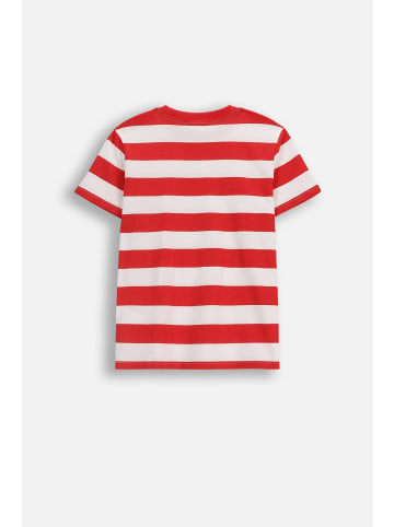 Coccodrillo Gestreiftes T-Shirt mit kurzen Ärmeln in rot