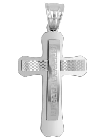 Adeliás Unisex Anhänger – Kreuz Kreuzanhänger aus Edelstahl in silber