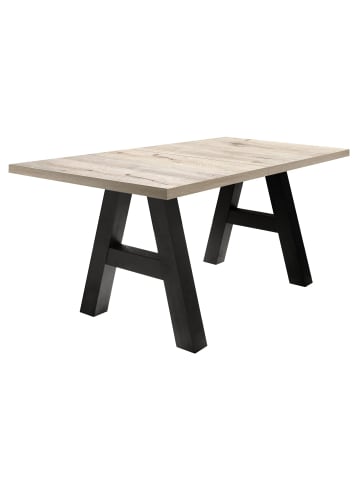 58 aufm Kessel ESSTISCH ausziehbar Elia 7 140 x 90 x 75 Esszimmertisch Schwarzstahl/Sandeiche