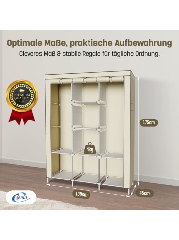 Coemo Faltbarer Kleiderschrank Stoffschrank in Grau