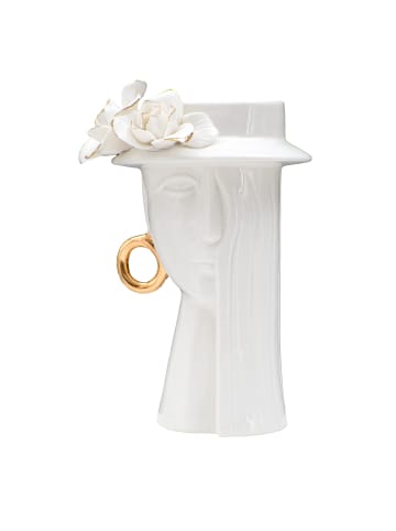 Mauro Ferretti Weiße Porzellanvase, 15 x 13,3 x 23,5 cm
