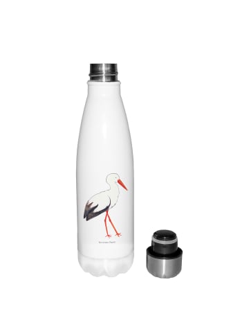 Mr. & Mrs. Panda Thermosflasche Storch ohne Spruch in Weiß