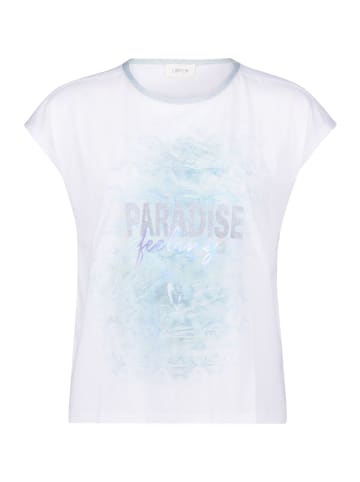 CARTOON Rundhals-Shirt mit Placement in Patch Cream/Light Blue