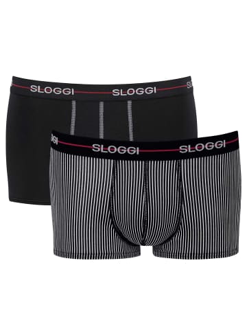 Sloggi Boxershort 2er Pack in Schwarz/Dunkelgrau