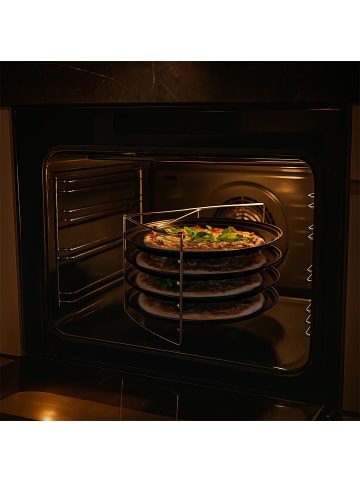 relaxdays 4 x Pizzablech + Gestell