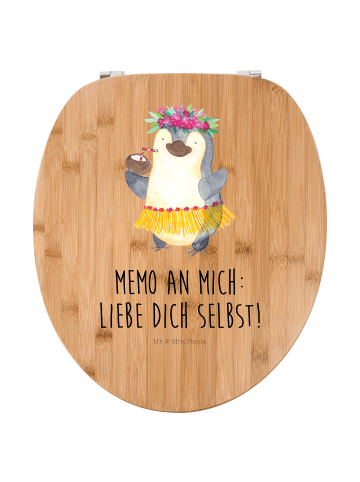 Mr. & Mrs. Panda Toilettendeckel Pinguin Kokosnuss mit Spruch in Braun