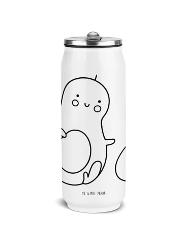 Mr. & Mrs. Panda Getränkedosen Trinkflasche Avocado Kern rollt o... in Weiß