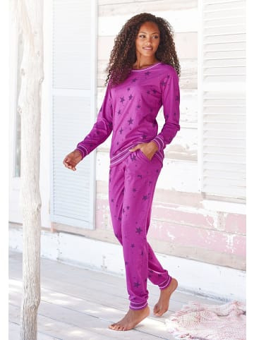 VIVANCE DREAMS Pyjama in bordeaux-gemustert
