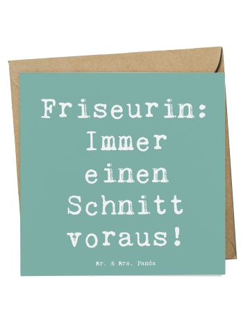 Mr. & Mrs. Panda Grußkarte Spruch Friseurin Kunst mit Spruch in Meeresbrise