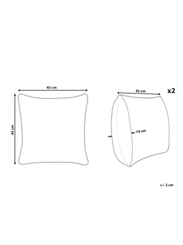 Beliani 2er-Set Dekokissen KIRIKKALE in Beige