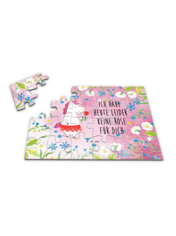 Mr. & Mrs. Panda Puzzle Einhorn Dame mit Spruch in Rot Pastell