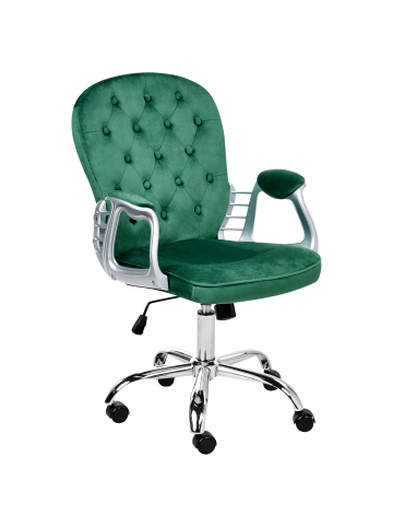 Beliani Bürostuhl in Grün/Silber/Schwarz - (W) 58 x (H) 93 x (L) 58 cm