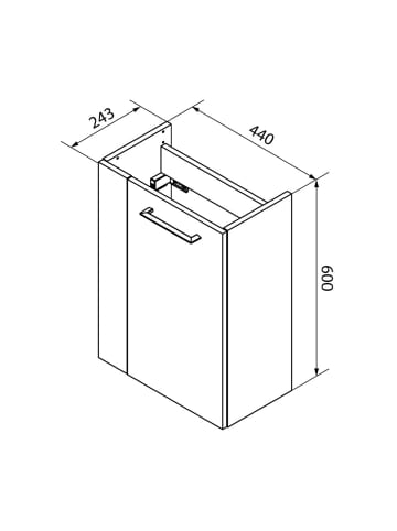 Fackelmann Waschbeckenunterschrank SBC in hellbraun-44(B)x60(H)x24,3(T)cm