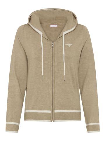Kangaroos Kapuzenstrickjacke in Natur