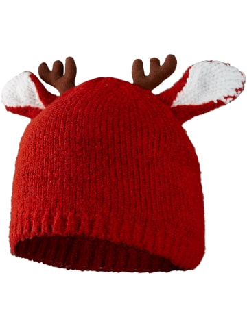 tectake Gestrickte Weihnachtsmütze in Rot, rot